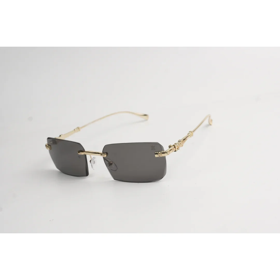 ALEX - 23101 - Metal - Golden - Rimless - Rectangle - Sunglasses - XSHADES Eyewear