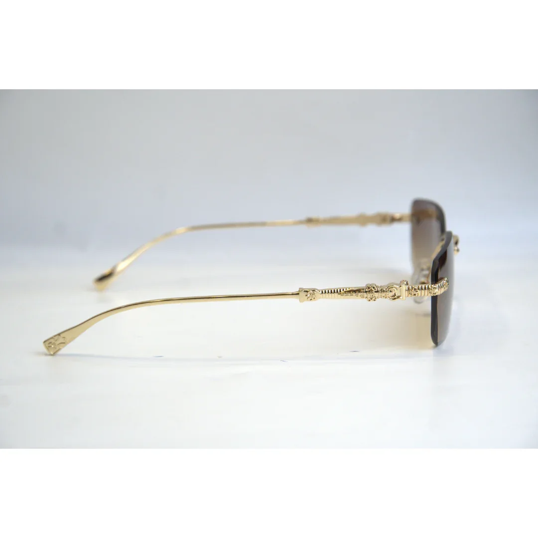ALEX - 23101 - Metal - Golden - Rimless - Rectangle - Sunglasses - XSHADES Eyewear - Image 4