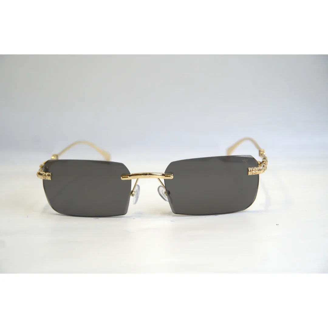 ALEX - 23101 - Metal - Golden - Rimless - Rectangle - Sunglasses - XSHADES Eyewear - Image 5
