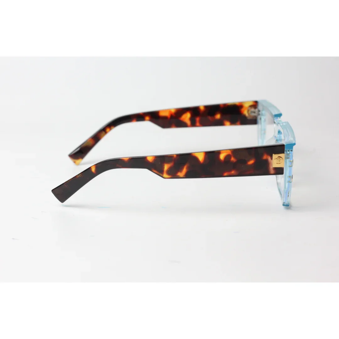Balmain - 1999 - Transparent Blue - Tortoise - Bold -  Acetate - Rectangle - Optics - Eyewear - Image 3