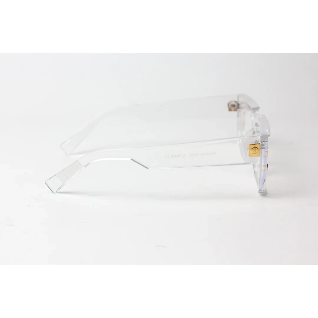 Balmain - 1999 - Transparent White - Bold -  Acetate - Rectangle - Optics - Eyewear - Image 3