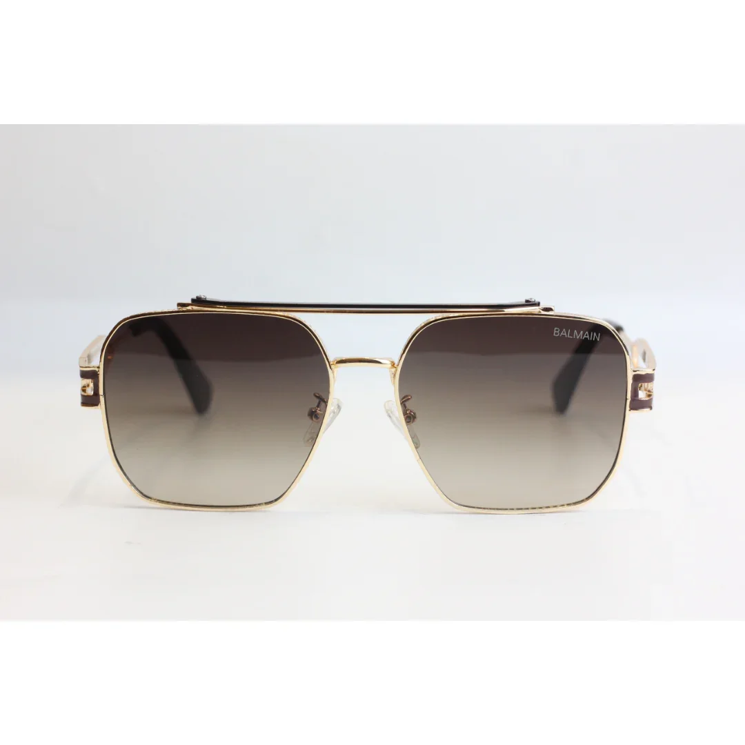 Balmain - B258 - Golden - Brown Gradient - Metal - Square - Sunglasses - Eyewear - Image 2