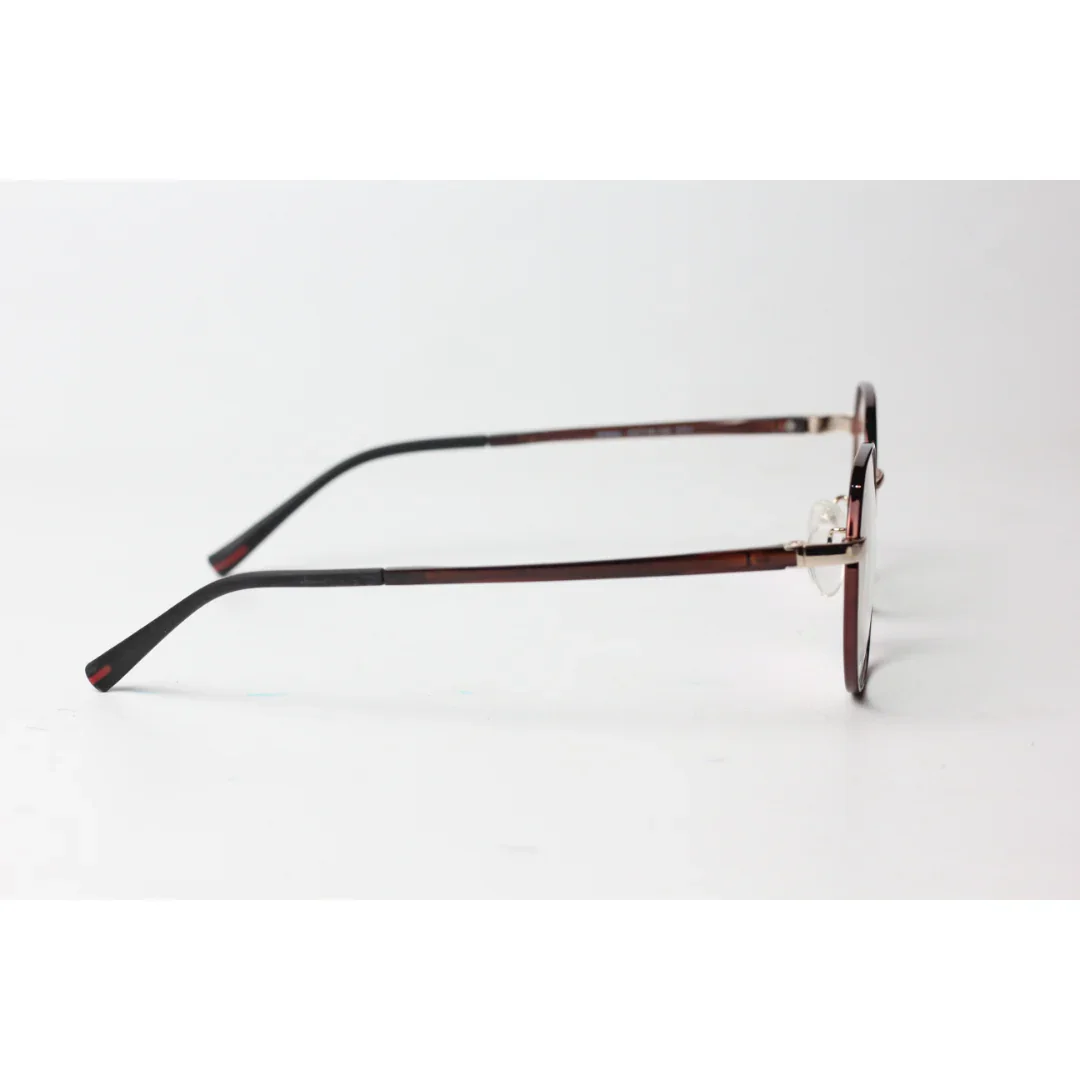 Boxidun - 1519 - Metal - Brown - Golden - Retro - Hexagon - Round - Optics - Eye Wear - Image 3