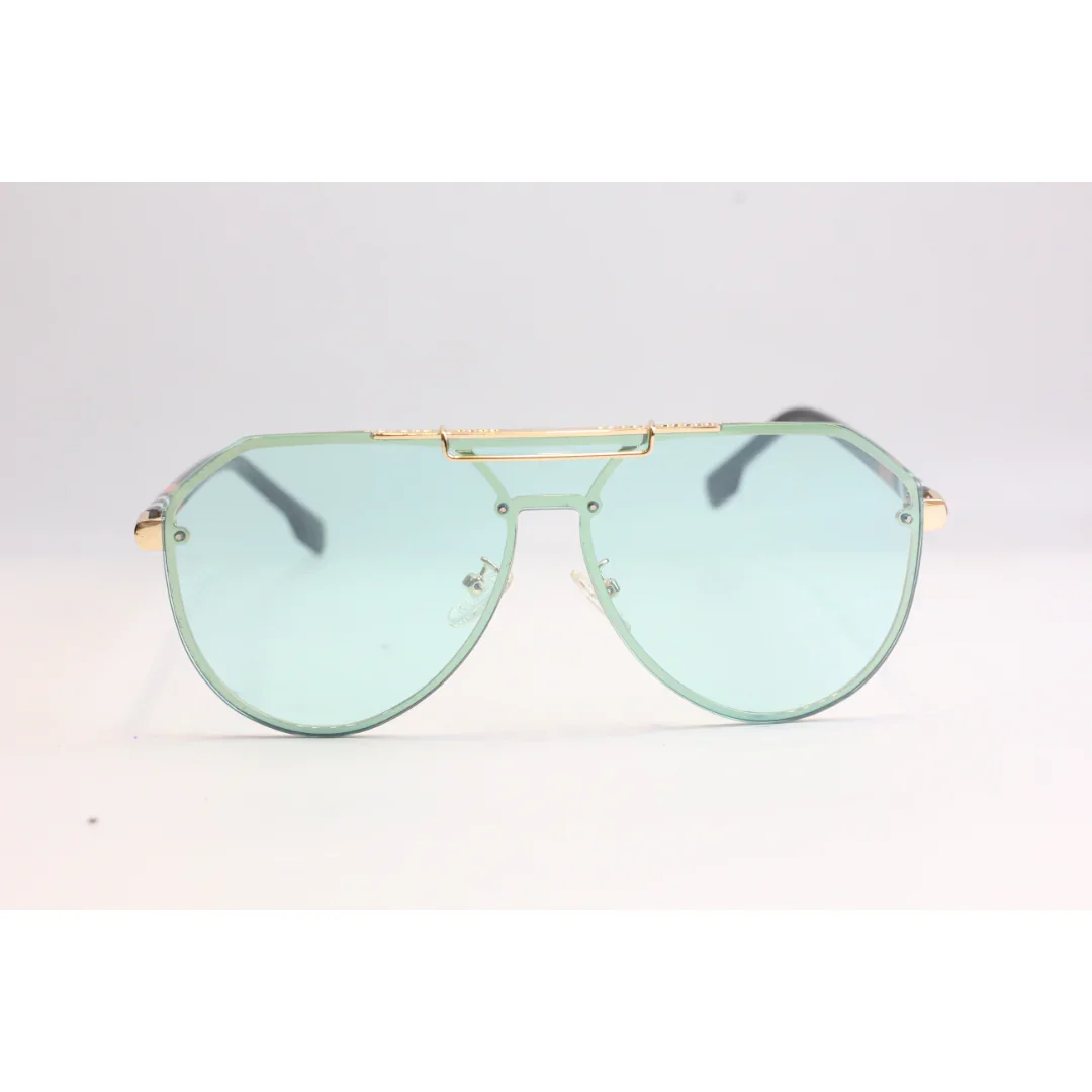 Burberry - X99 - Green Tinted - Acetate - Metal - Aviator Round - Sunglasses - Eyewear - Image 2