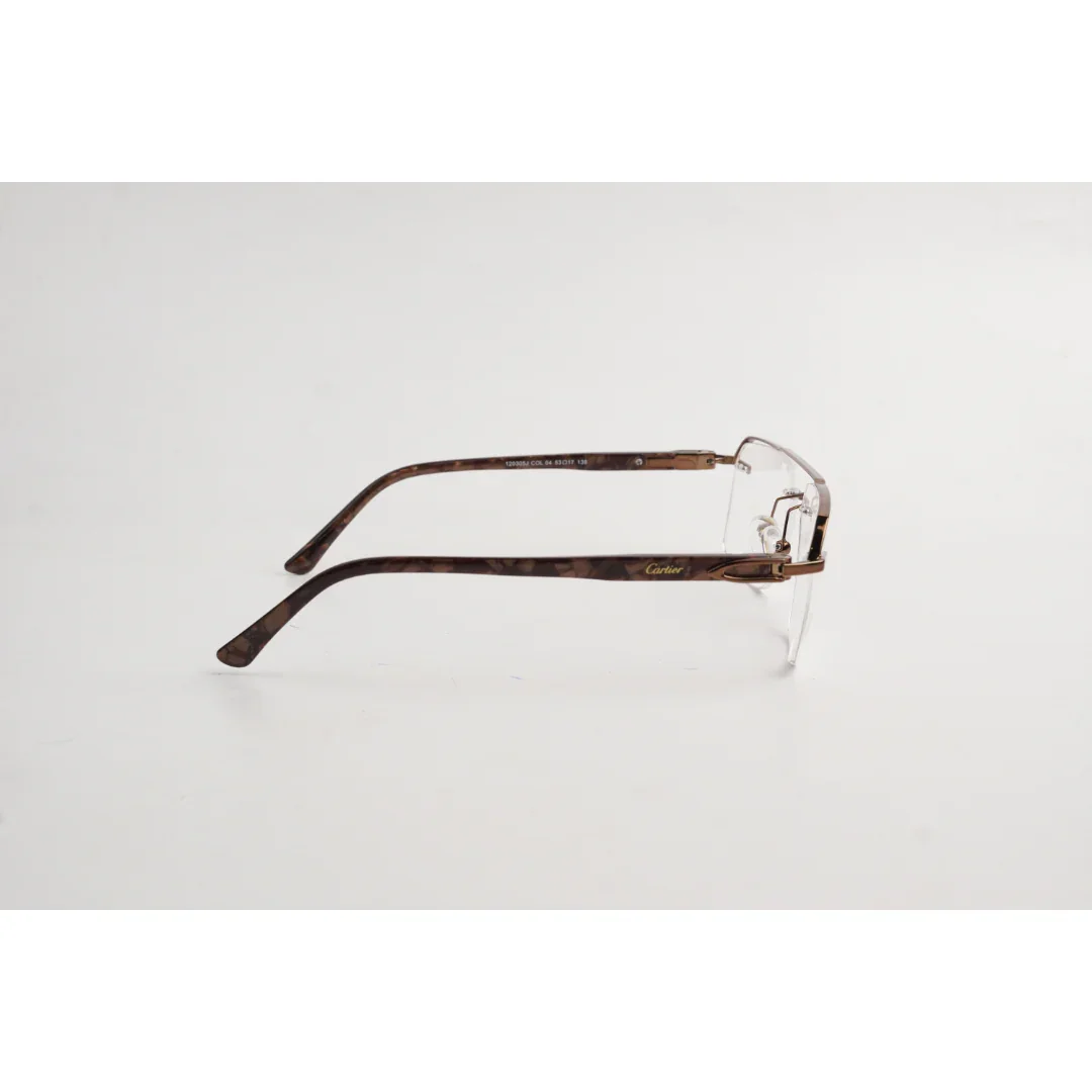 Cartier - 120305J - Double Bridge - Rimless - Metal - Rectangle - Premium Optics - Eyewear - Image 3