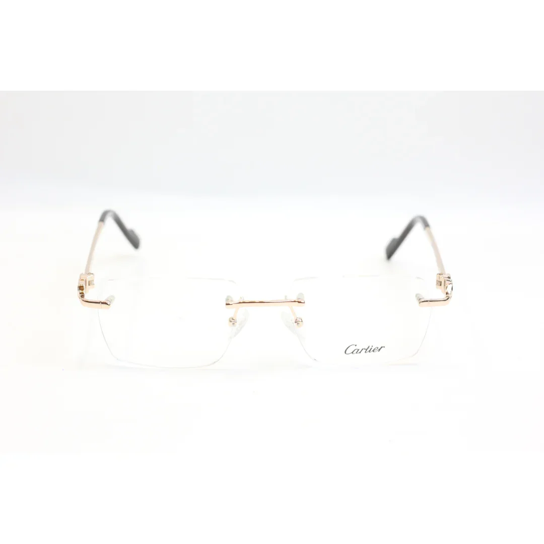 Cartier - 25664 - Rimless - Metal - Rectangle - Premium Optics - Eyewear - Image 4