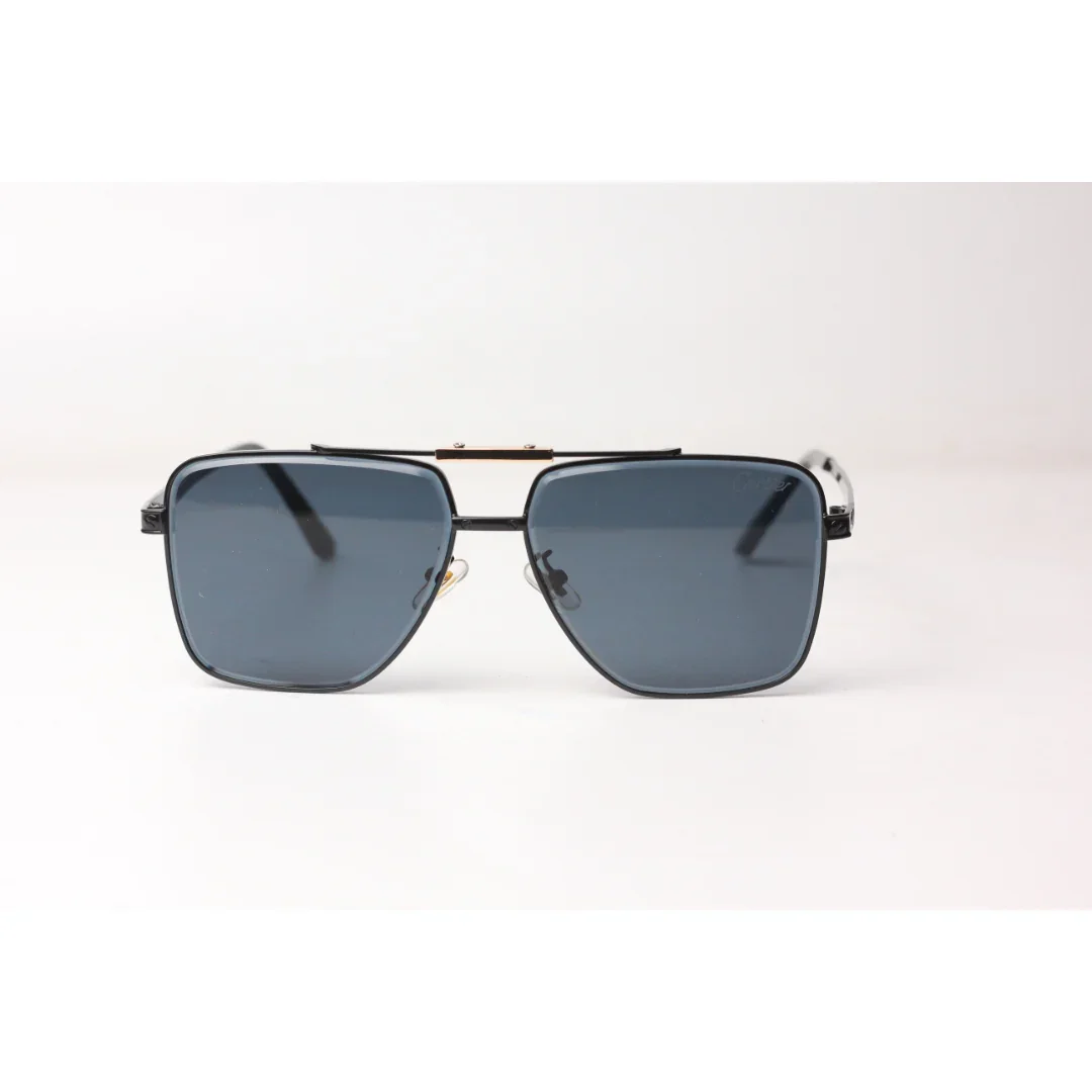 Cartier  – 4070 - Black - Golden - Metal - Double Bridge - Square - Sunglasses - Eyewear - Image 2