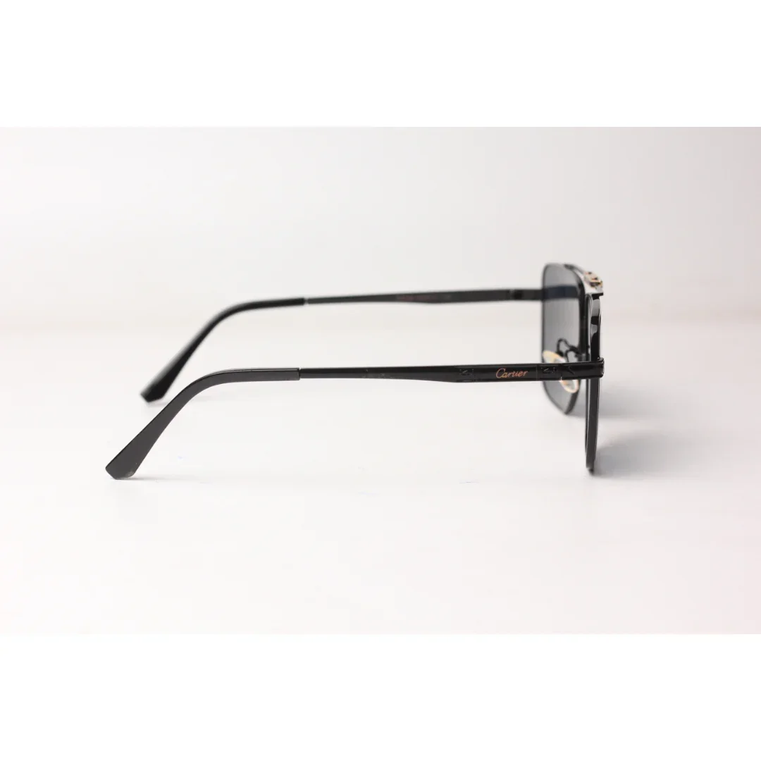 Cartier  – 4070 - Black - Golden - Metal - Double Bridge - Square - Sunglasses - Eyewear - Image 3