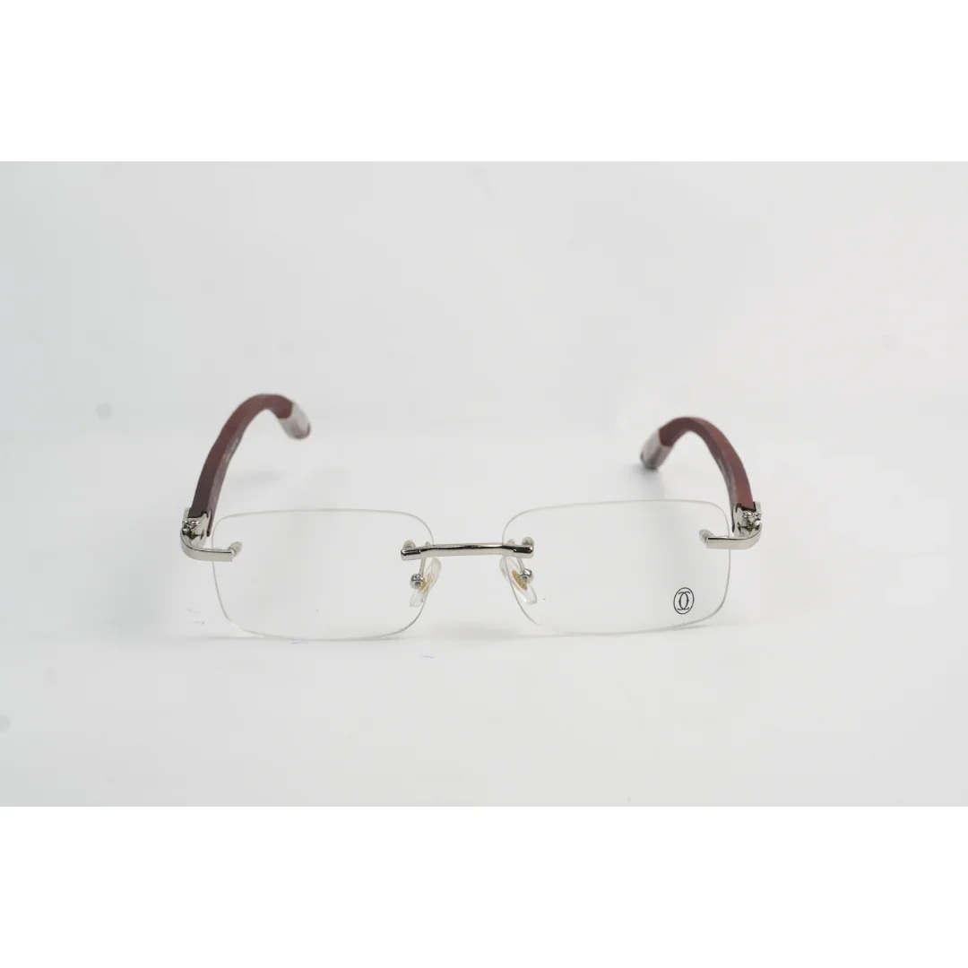 Cartier - 8101016 - Wooden - Rimless - Metal - Rectangle - Premium Optics - Eyewear - Image 2