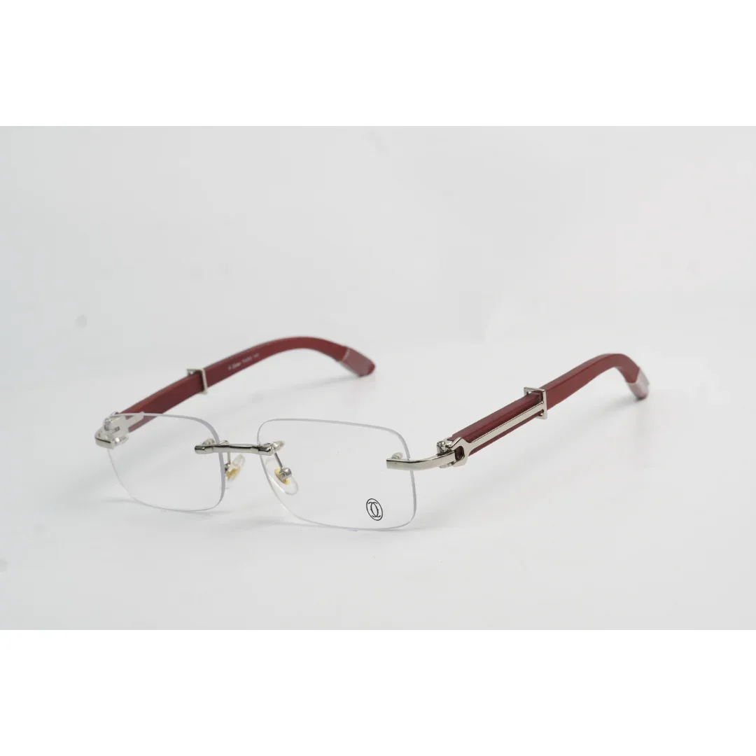 Cartier - 81339140 - Wooden - Rimless - Metal - Rectangle - Premium Optics - Eyewear