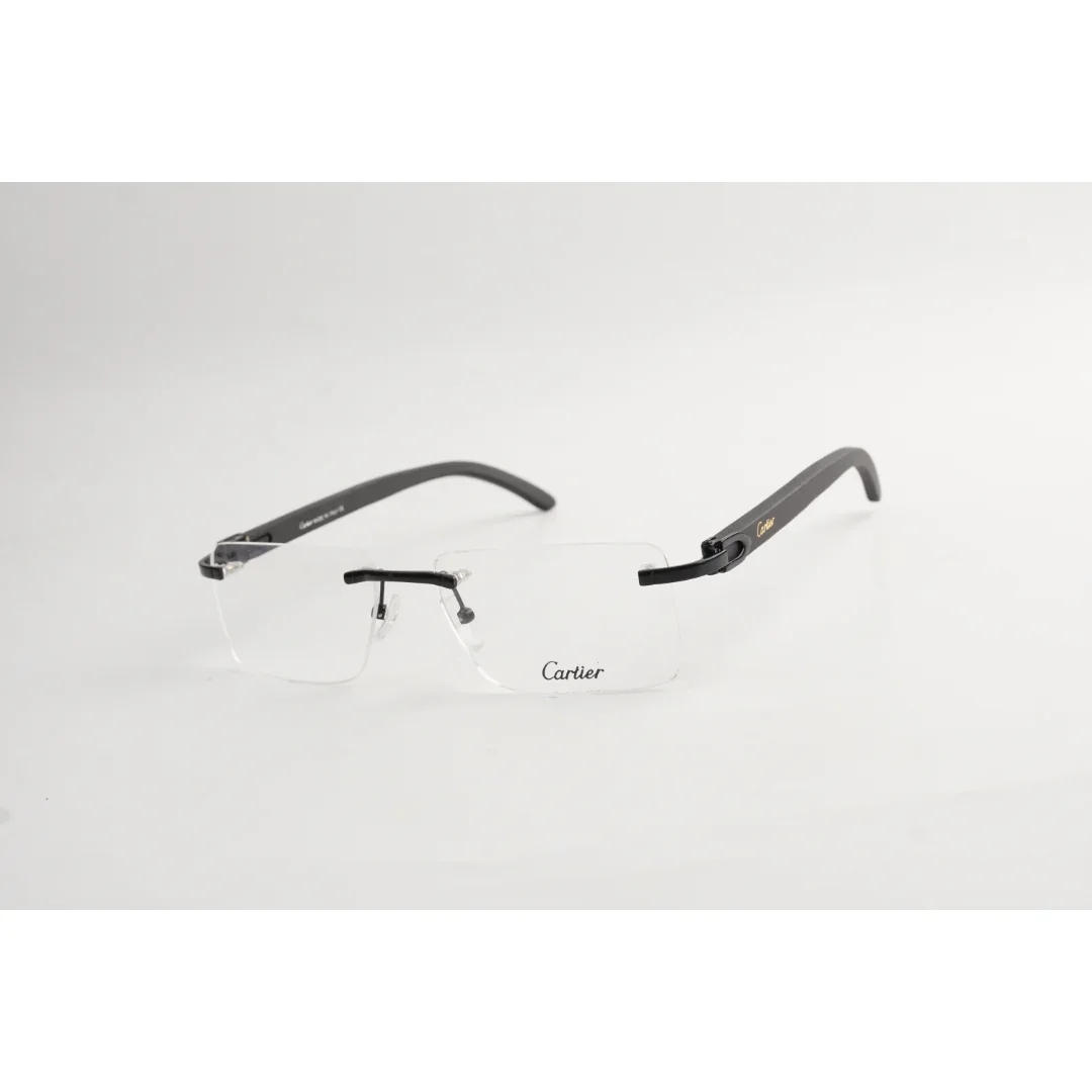 Cartier - CT00515 - Wooden - Rimless - Metal - Rectangle - Premium Optics - Eyewear