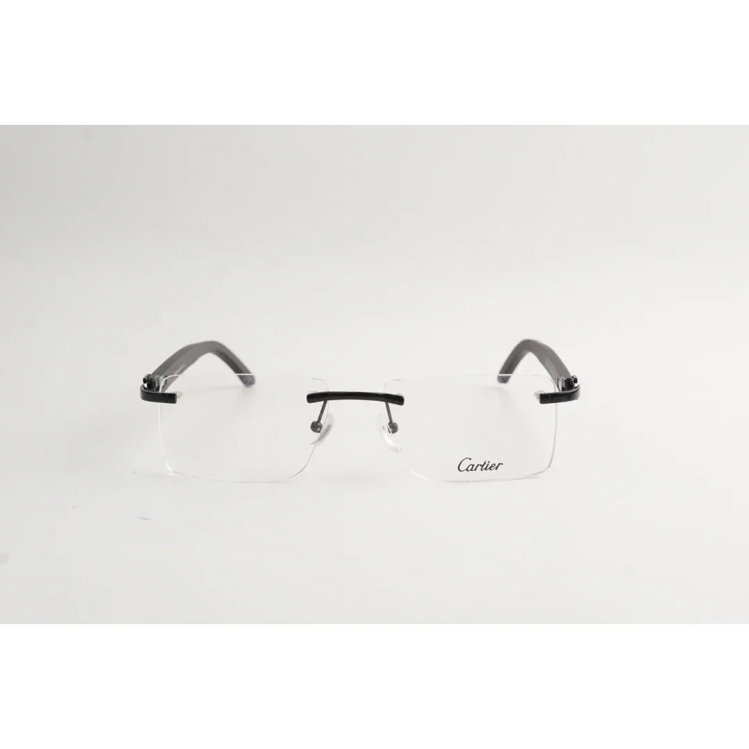 Cartier - CT00515 - Wooden - Rimless - Metal - Rectangle - Premium Optics - Eyewear - Image 2