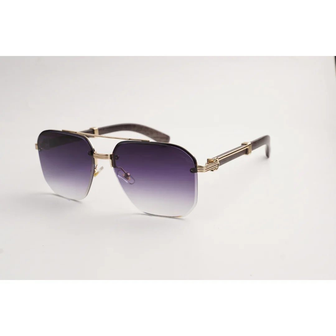 Cartier - CT0369S - Wooden Texture - Metal - Aviator Round - Sunglasses - Eyewear - Image 7