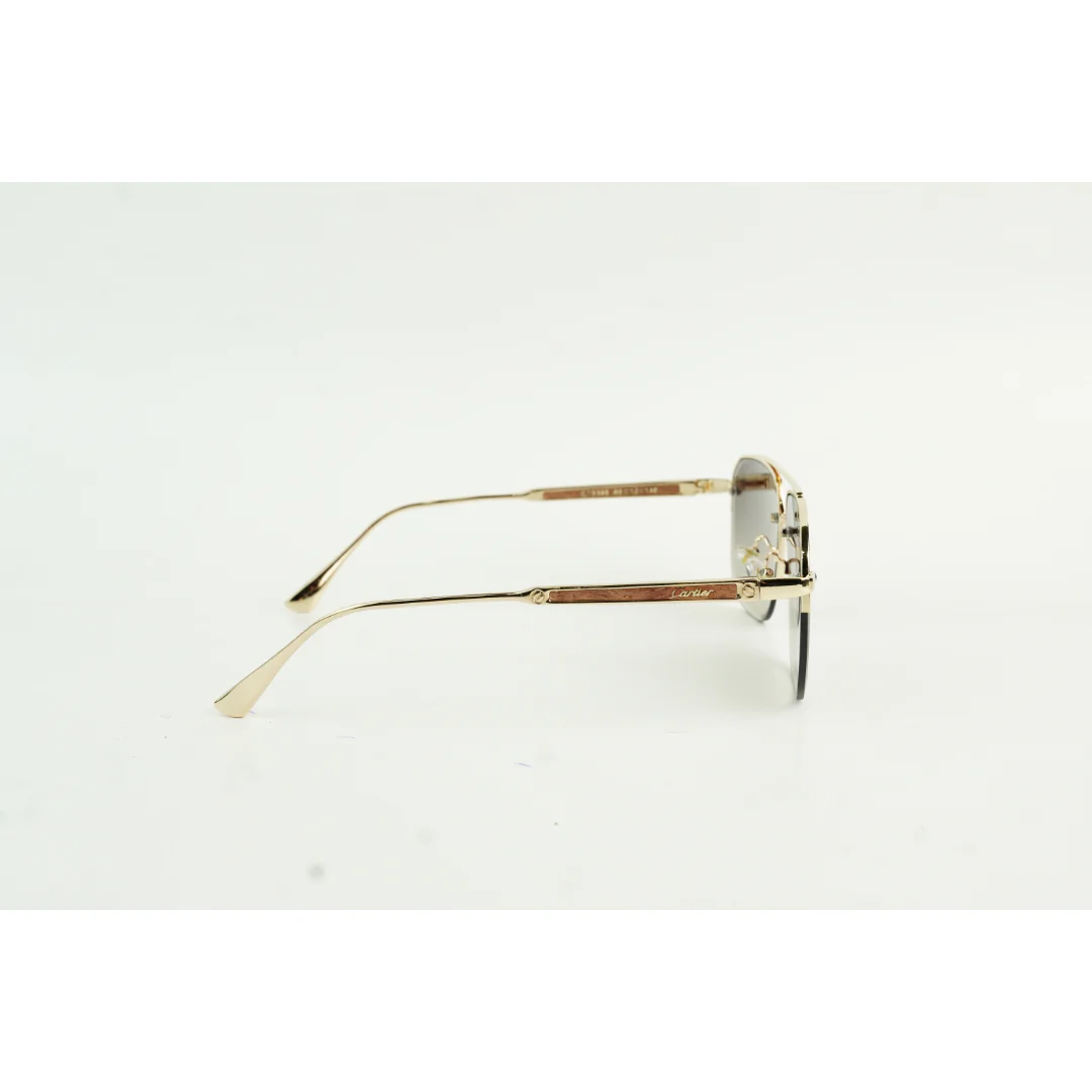 Cartier - CT0388 - Half Rim - Metal - Rectangle - Sunglasses - Eyewear - Image 3