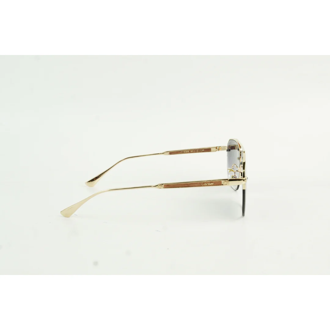 Cartier - CT0388 - Half Rim - Metal - Rectangle - Sunglasses - Eyewear - Image 9