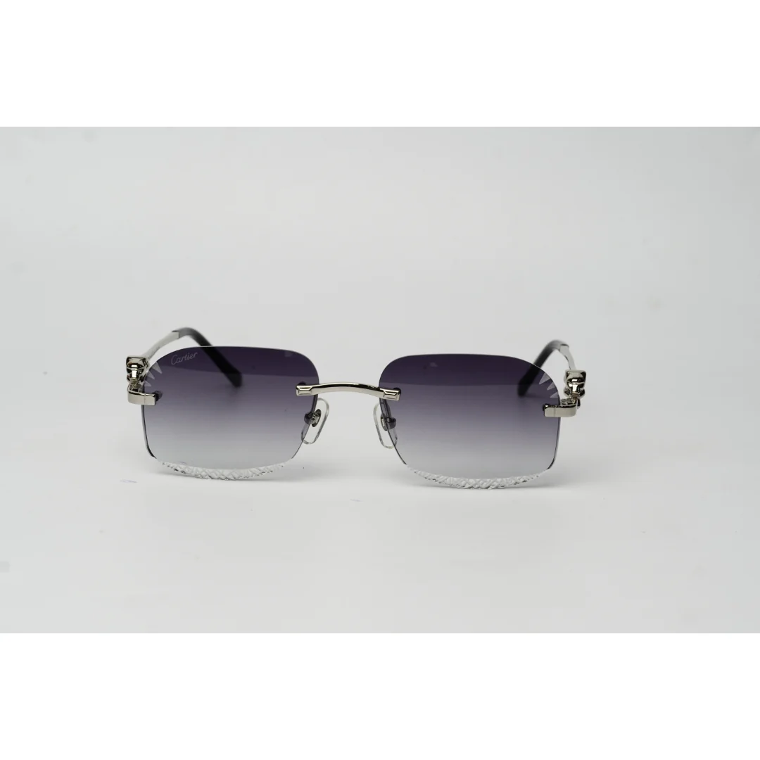 Cartier - CT0432S - Diamond Cut - Rimless -  Rectangle - Premium Sunglasses - Eyewear - Image 2