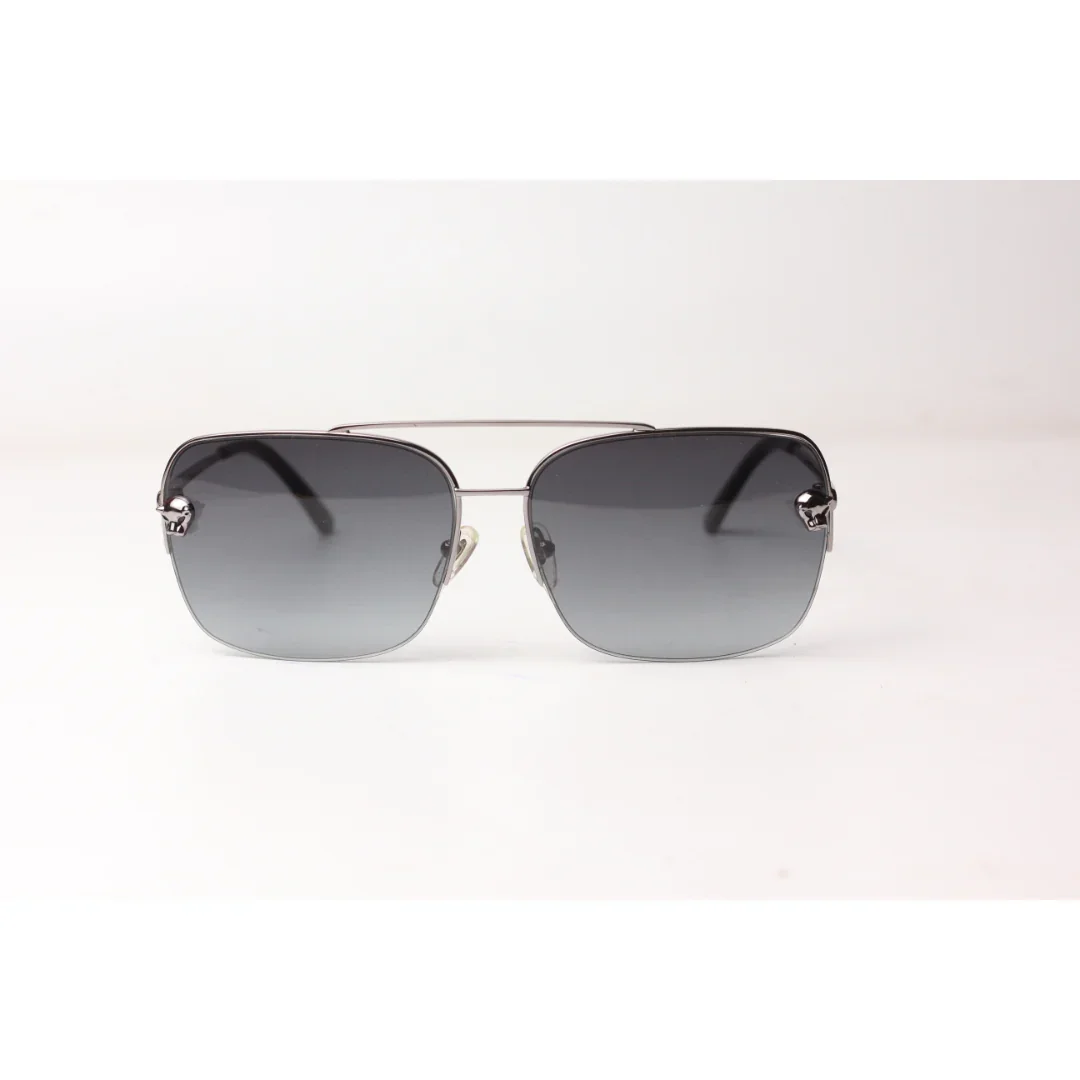 Cartier - ESW 00095 - Gunmetal - Black Gradient - Metal - Half Rim - Square - Premium Sunglasses - Eyewear - Image 2