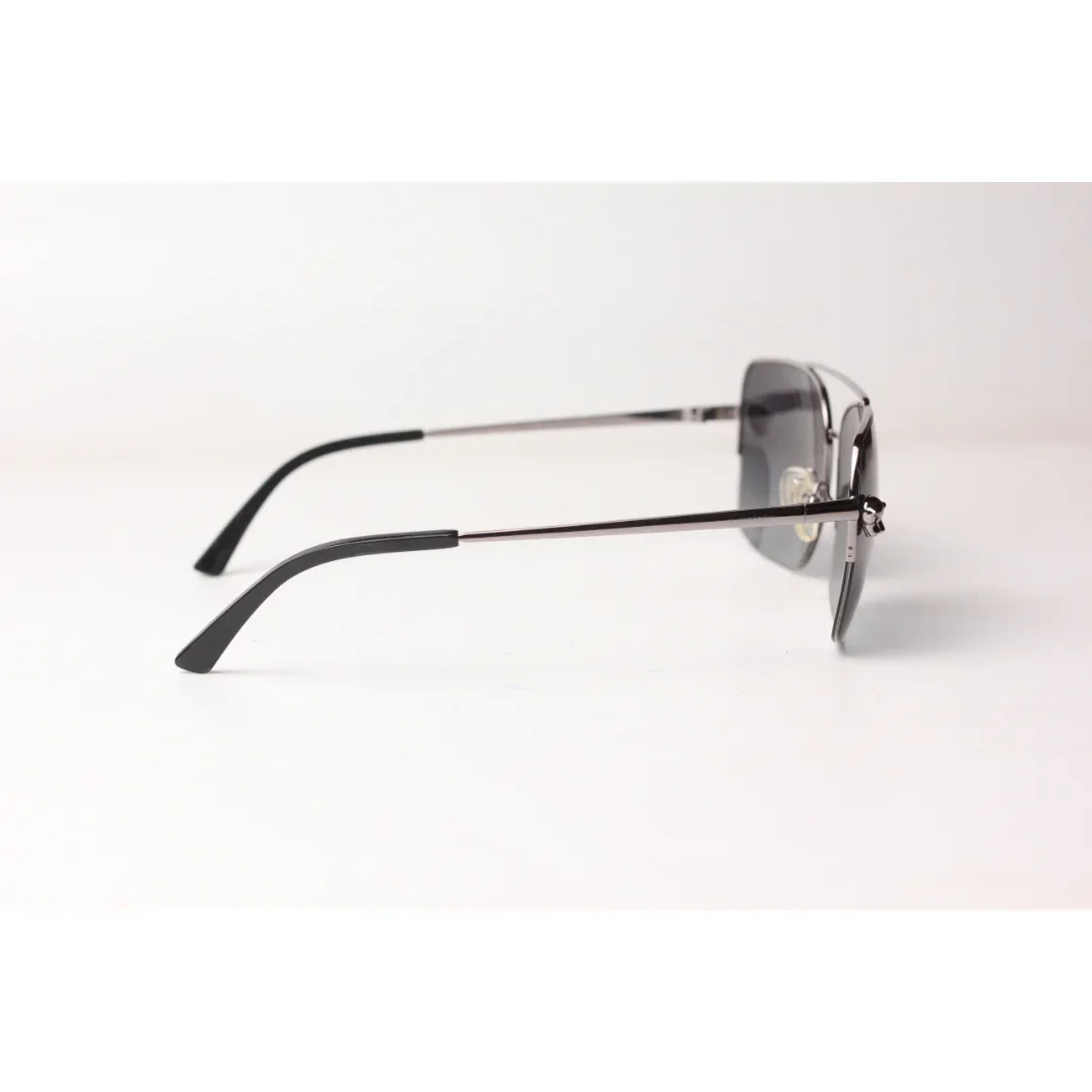 Cartier - ESW 00095 - Gunmetal - Black Gradient - Metal - Half Rim - Square - Premium Sunglasses - Eyewear - Image 3