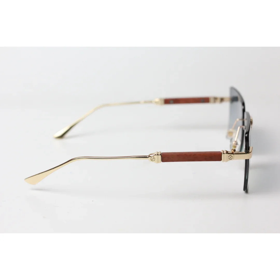 Cartier - R11 - Blue Gradient - Golden - Rimless - Metal - Rectangle - Sunglasses - Eyewear - Image 3