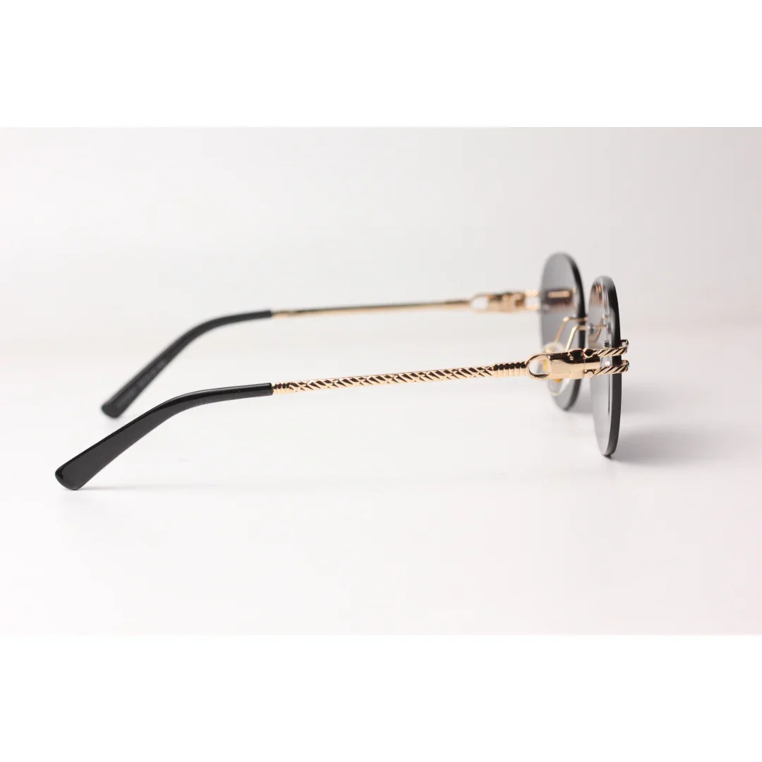 Cartier - R16 - Black - Golden - Rimless - Metal - Round - Sunglasses - Eyewear - Image 3
