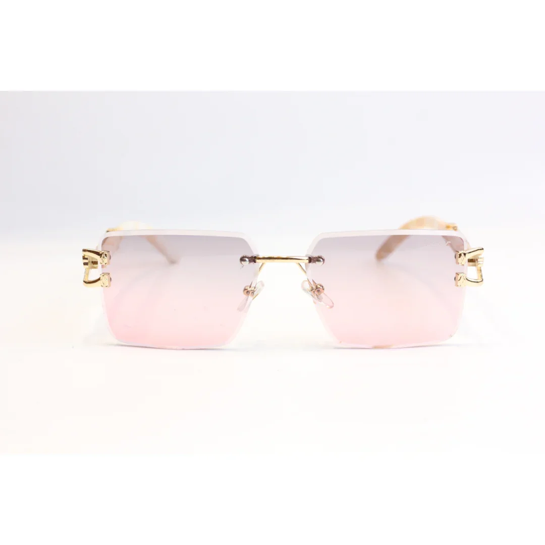 Cartier - R428 - Golden Marble Finish - Vintage - Rimless - Metal - Rectangle - Sunglasses - Eyewear - Image 5