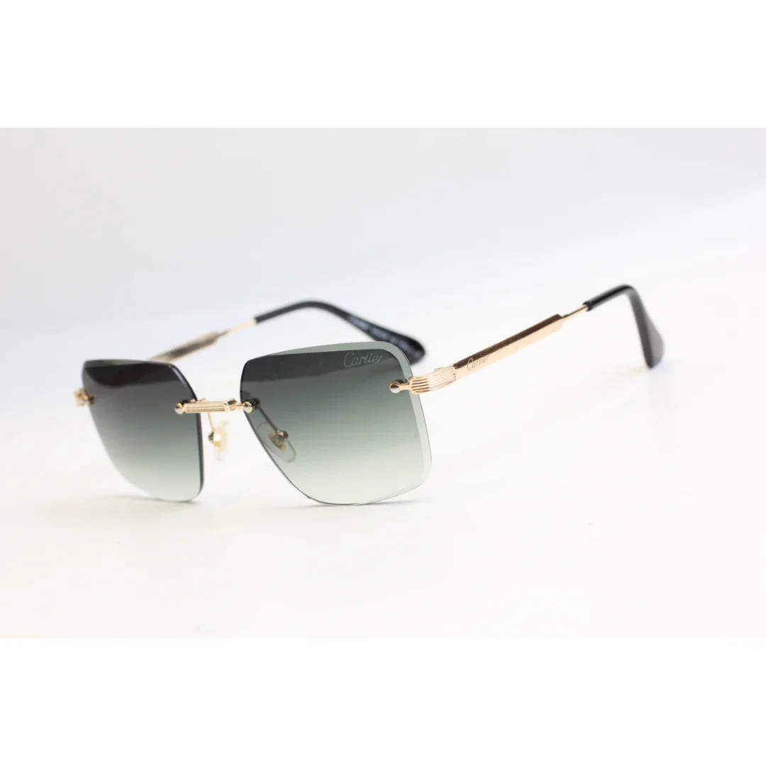 Cartier - R78 - Golden - Rimless - Metal - Rectangle - Sunglasses - Eyewear