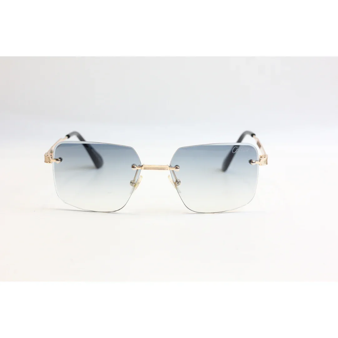Cartier - R78 - Golden - Rimless - Metal - Rectangle - Sunglasses - Eyewear - Image 11