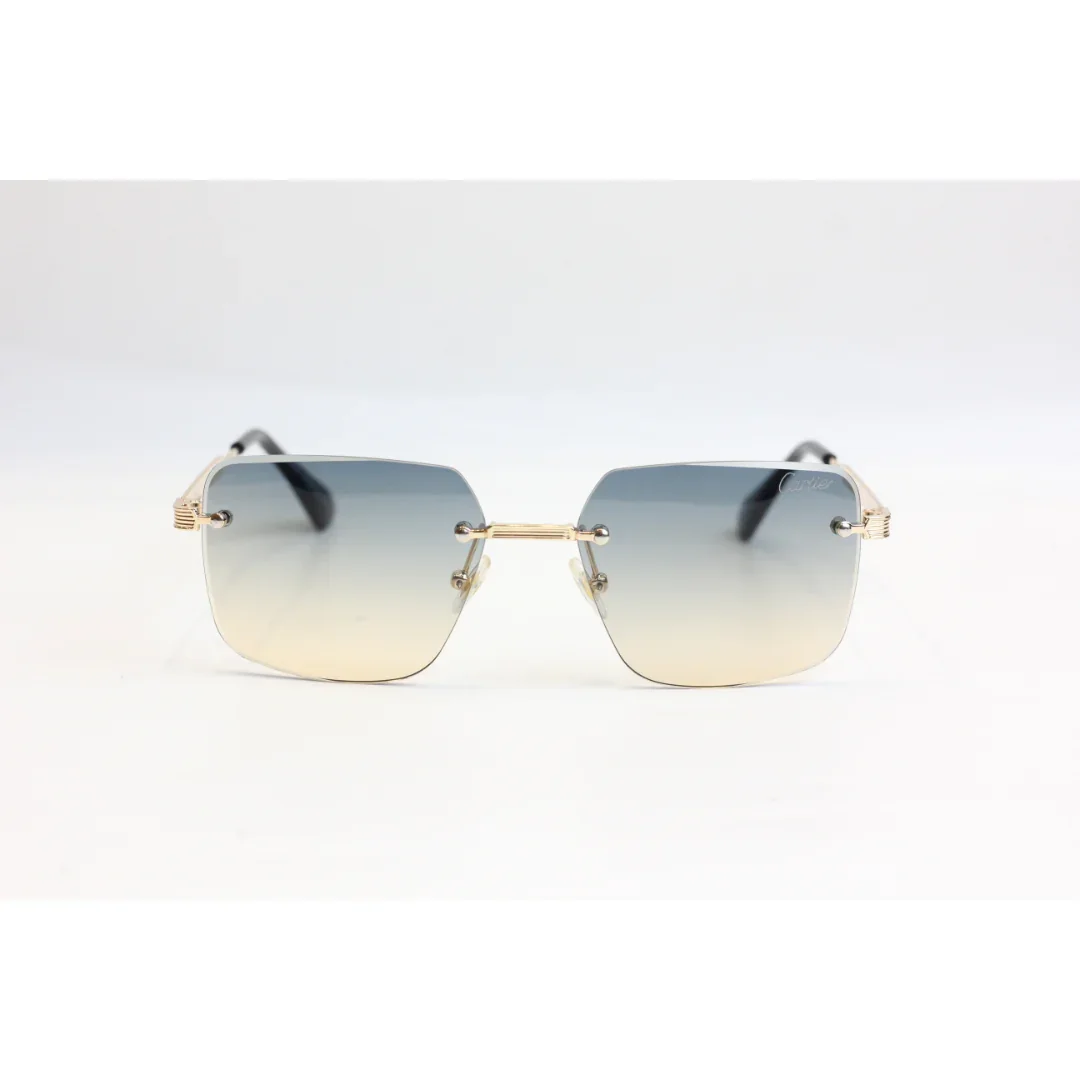 Cartier - R78 - Golden - Rimless - Metal - Rectangle - Sunglasses - Eyewear - Image 8