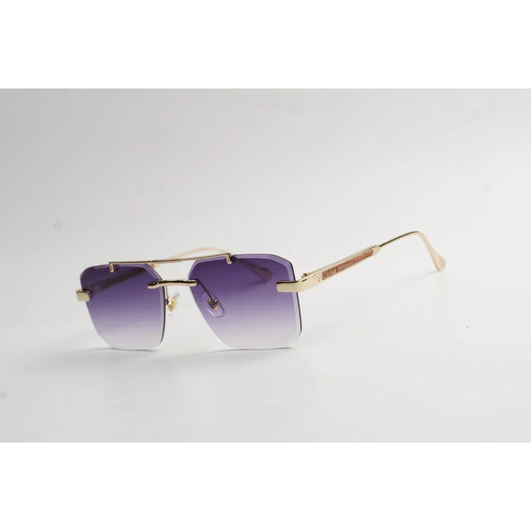 Cartier - RM90 - Border - Golden - Double Bridge - Rimless - Metal - Rectangle - Sunglasses - Eyewear - Image 10