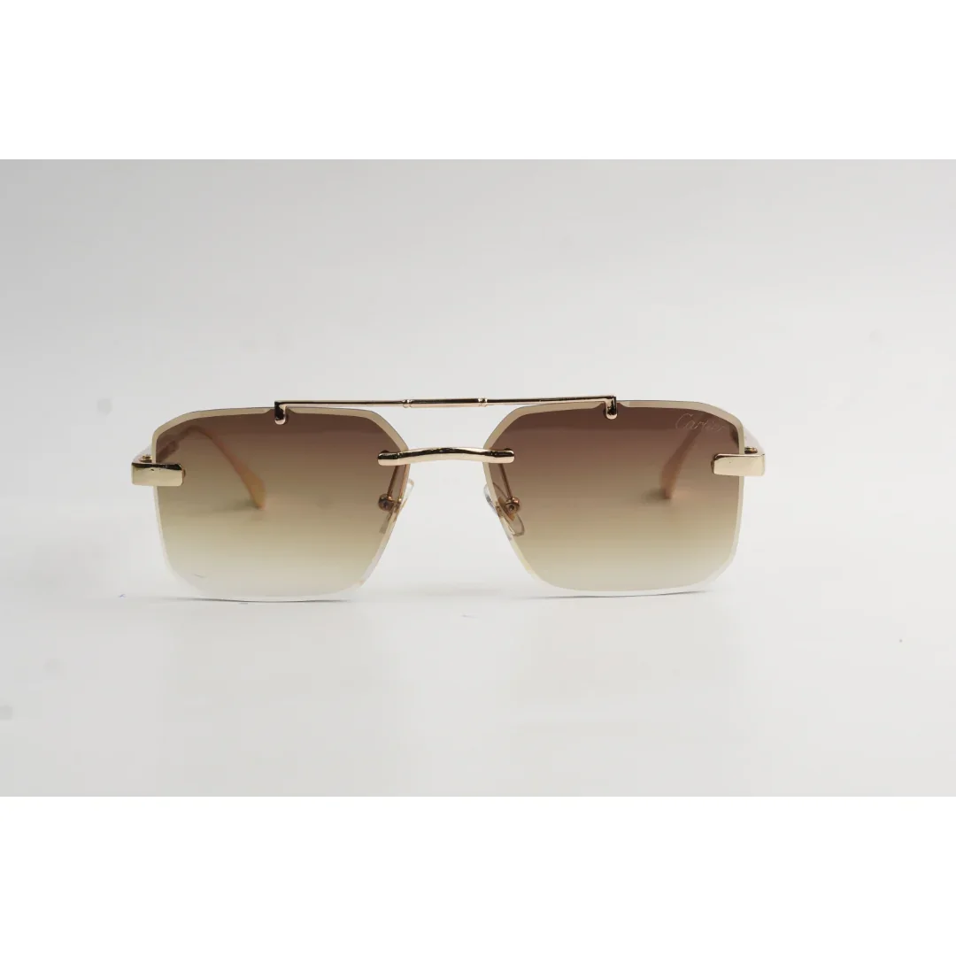 Cartier - RM90 - Border - Golden - Double Bridge - Rimless - Metal - Rectangle - Sunglasses - Eyewear - Image 14