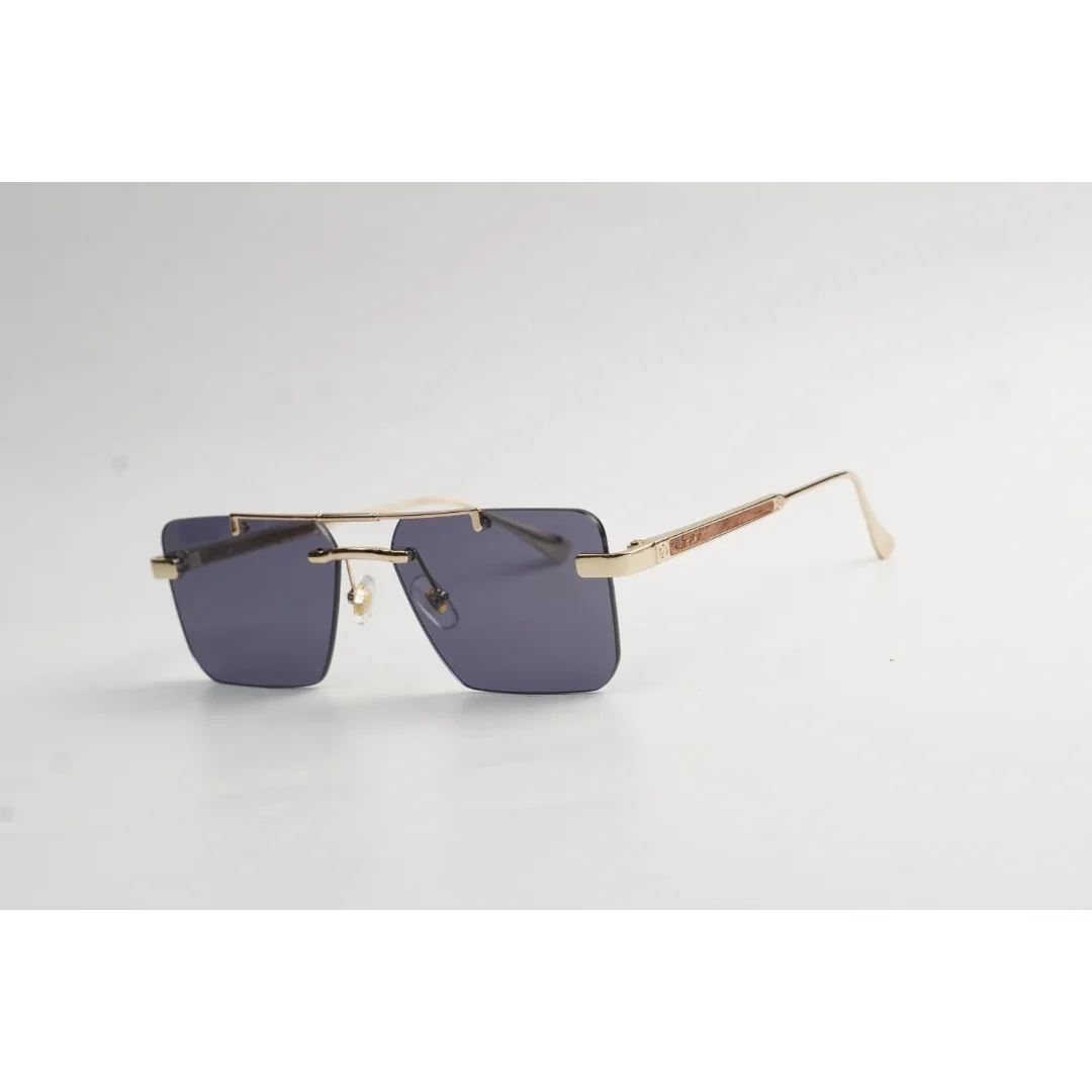 Cartier - RM90  - Classic - Golden - Double Bridge - Rimless - Metal - Rectangle - Sunglasses - Eyewear