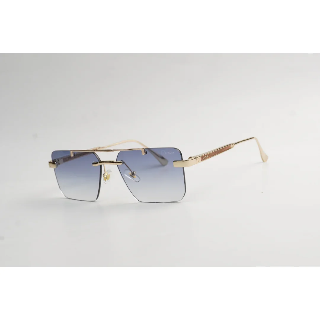 Cartier - RM90  - Classic - Golden - Double Bridge - Rimless - Metal - Rectangle - Sunglasses - Eyewear - Image 10