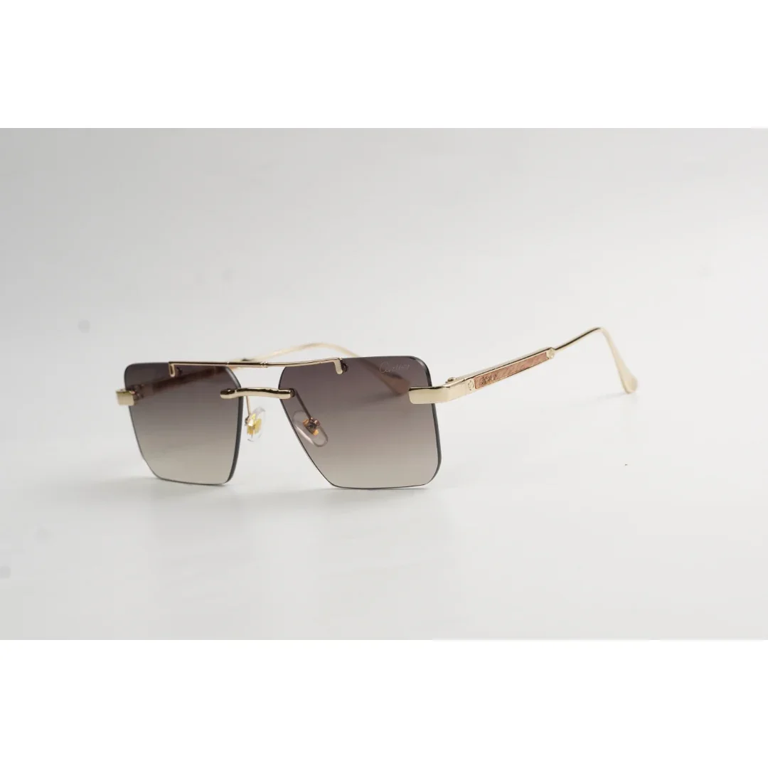 Cartier - RM90  - Classic - Golden - Double Bridge - Rimless - Metal - Rectangle - Sunglasses - Eyewear - Image 13