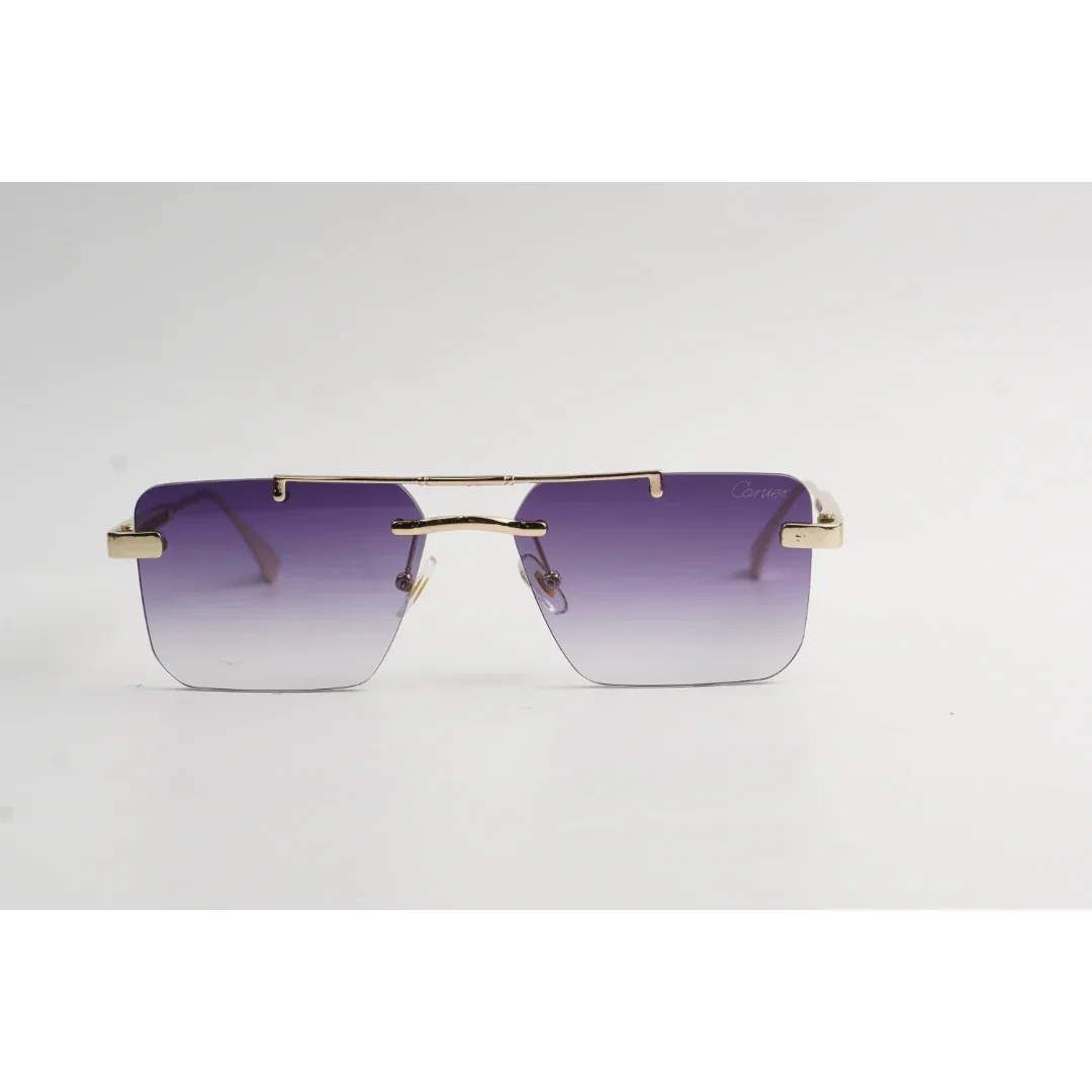 Cartier - RM90  - Classic - Golden - Double Bridge - Rimless - Metal - Rectangle - Sunglasses - Eyewear - Image 8