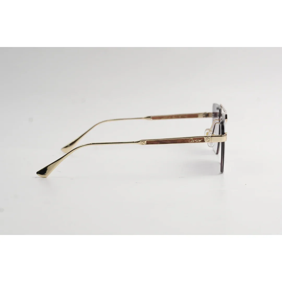 Cartier - RM90  - Classic - Golden - Double Bridge - Rimless - Metal - Rectangle - Sunglasses - Eyewear - Image 9