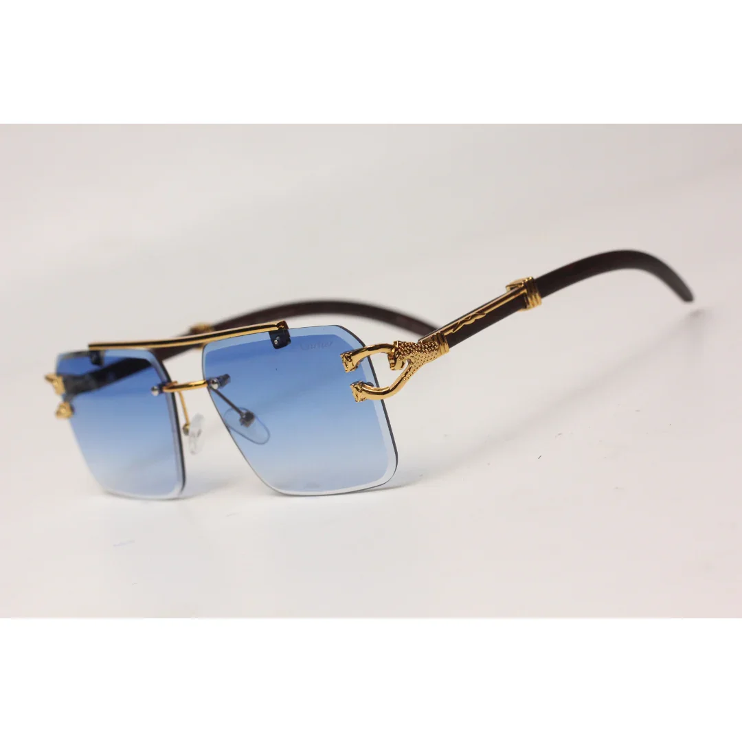 Cartier - RR42 - Golden - Double Bridge - Rimless - Metal - Square - Sunglasses - Eyewear - Image 10