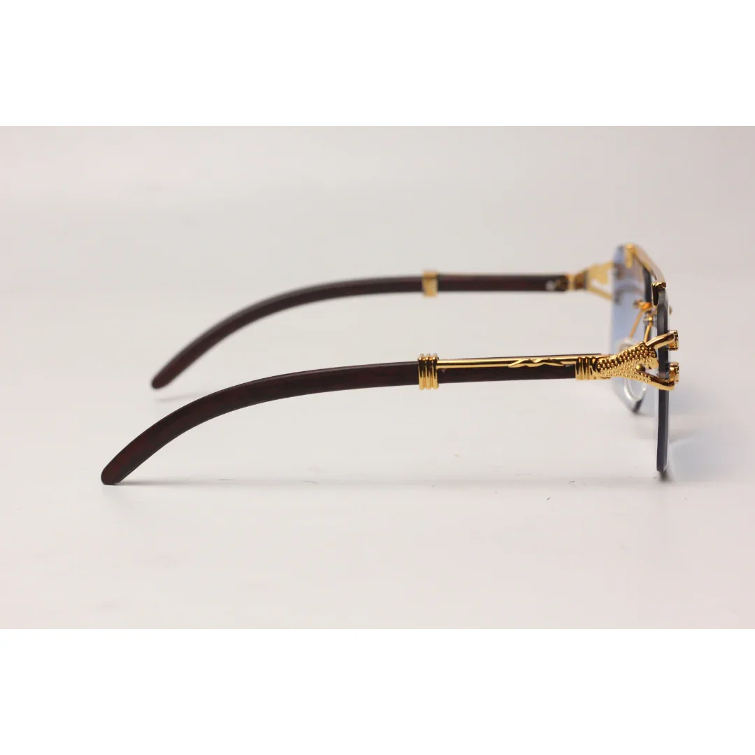 Cartier - RR42 - Golden - Double Bridge - Rimless - Metal - Square - Sunglasses - Eyewear - Image 12