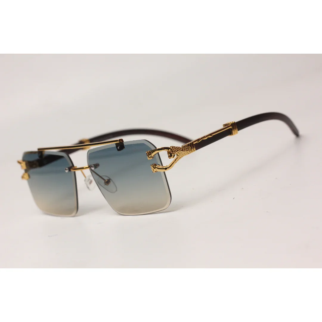 Cartier - RR42 - Golden - Double Bridge - Rimless - Metal - Square - Sunglasses - Eyewear - Image 13