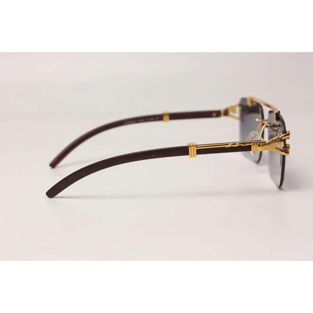 Cartier - RR42 - Golden - Double Bridge - Rimless - Metal - Square - Sunglasses - Eyewear - Image 15