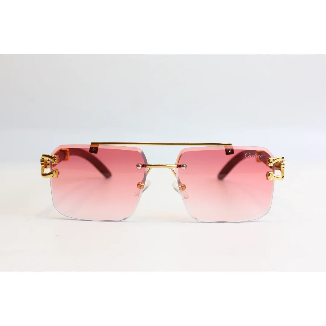Cartier - RR42 - Golden - Double Bridge - Rimless - Metal - Square - Sunglasses - Eyewear - Image 17