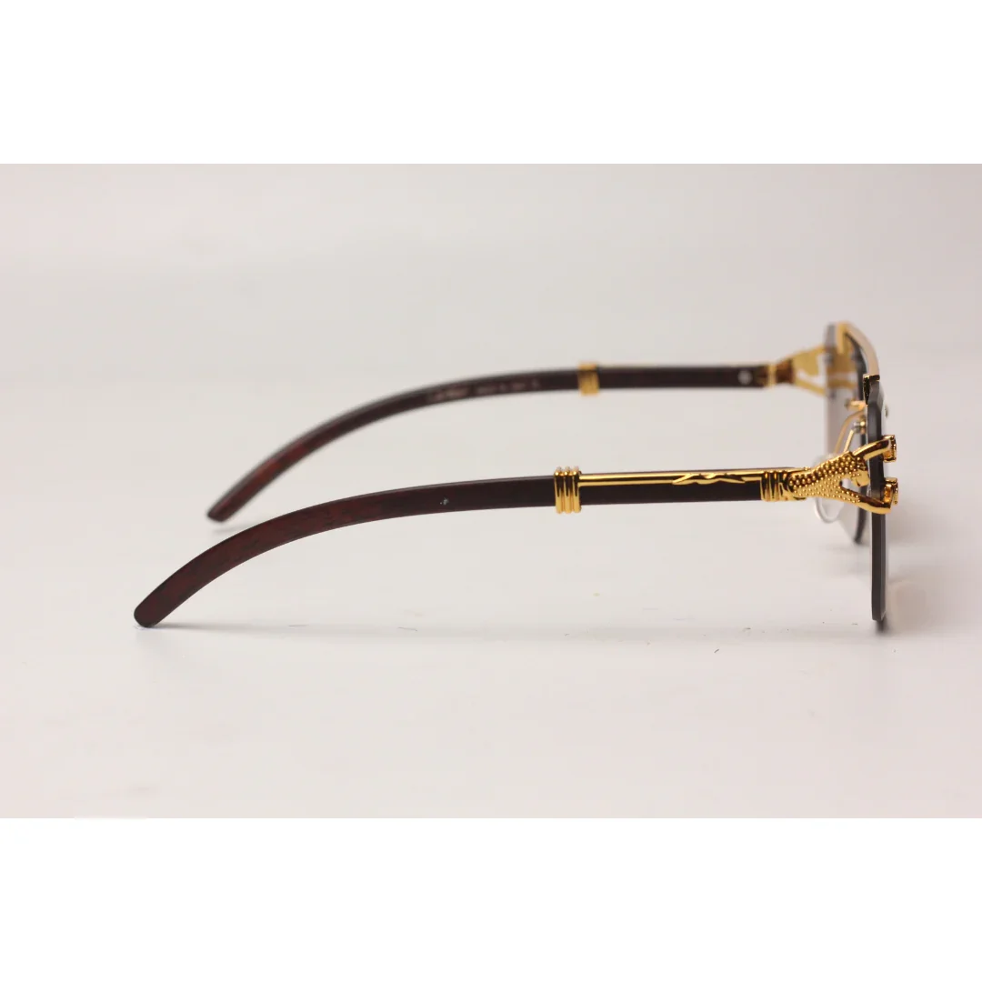 Cartier - RR42 - Golden - Double Bridge - Rimless - Metal - Square - Sunglasses - Eyewear - Image 6