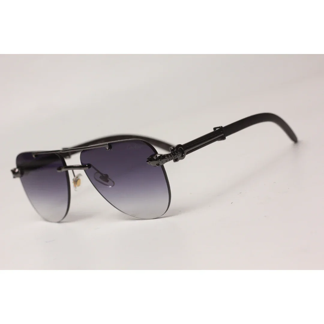 Cartier - RR43 - Double Bridge - Rimless - Metal - Aviator Round - Sunglasses - Eyewear