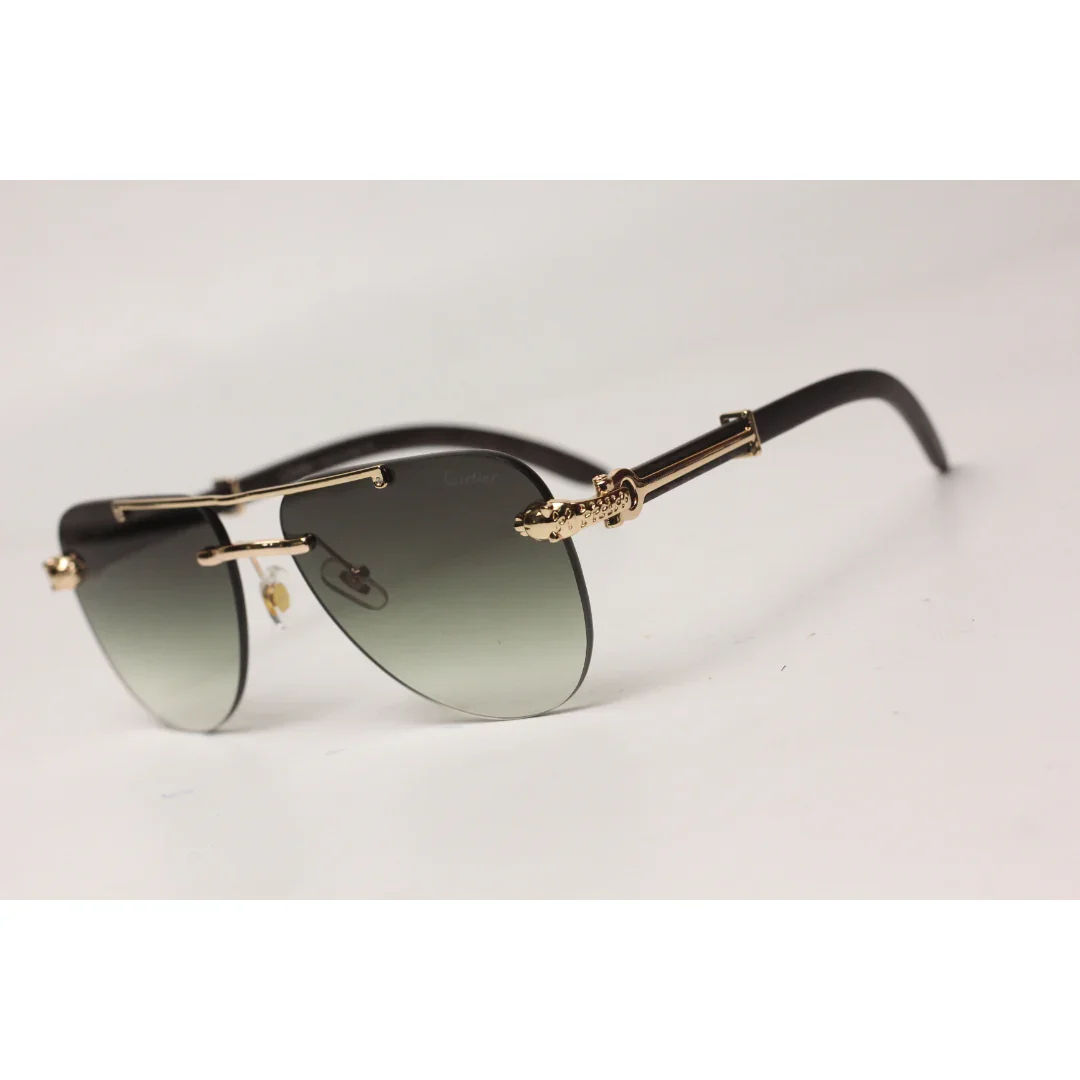 Cartier - RR43 - Double Bridge - Rimless - Metal - Aviator Round - Sunglasses - Eyewear - Image 10