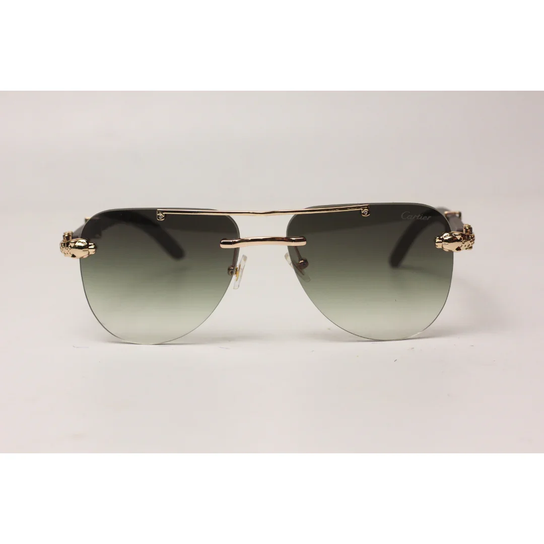 Cartier - RR43 - Double Bridge - Rimless - Metal - Aviator Round - Sunglasses - Eyewear - Image 11