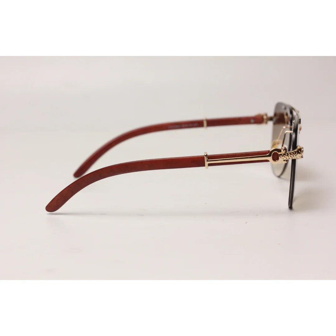 Cartier - RR43 - Double Bridge - Rimless - Metal - Aviator Round - Sunglasses - Eyewear - Image 6