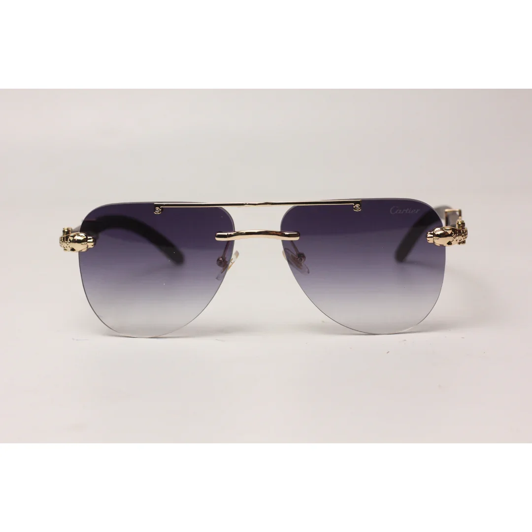 Cartier - RR43 - Double Bridge - Rimless - Metal - Aviator Round - Sunglasses - Eyewear - Image 8