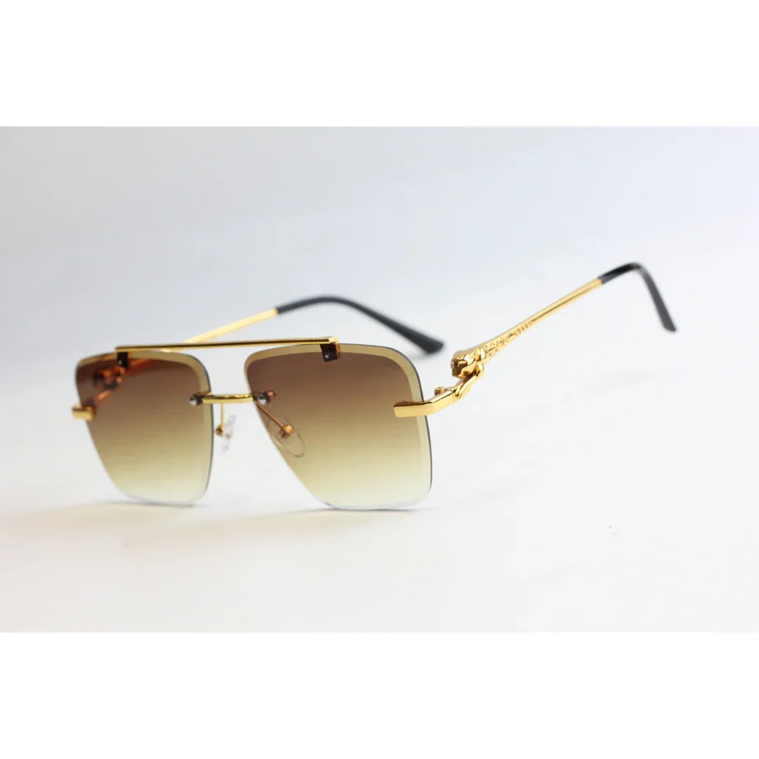 Cartier - RR69 - Golden - Rimless - Metal - Double Bridge - Square - Sunglasses - Eyewear