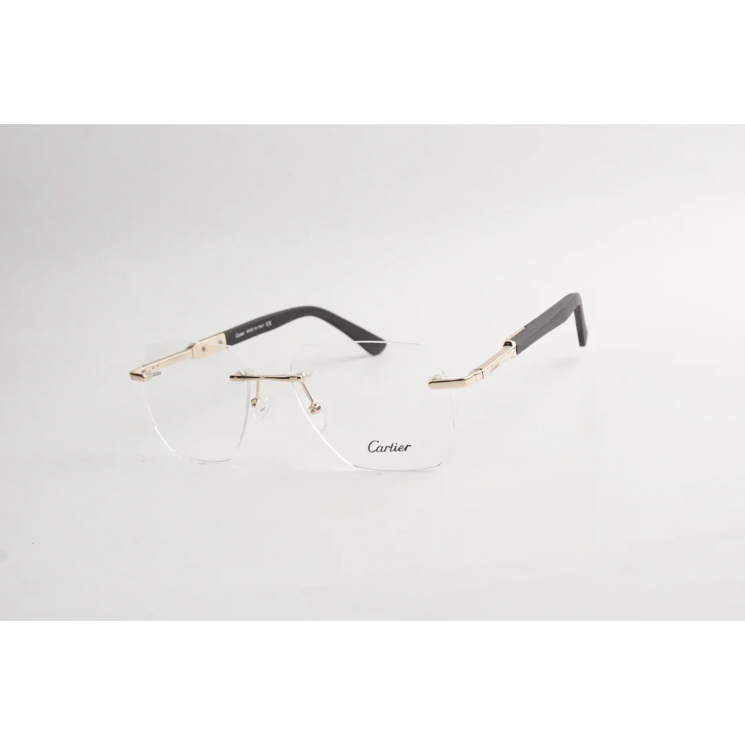 Cartier - S25168  - Wooden - Rimless - Metal - Round - Premium Optics - Eyewear