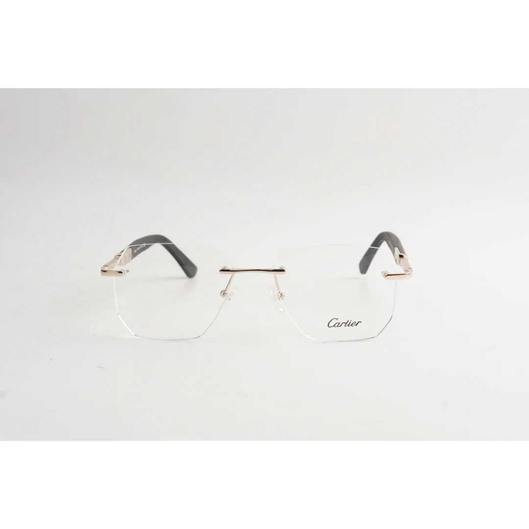 Cartier - S25168  - Wooden - Rimless - Metal - Round - Premium Optics - Eyewear - Image 2