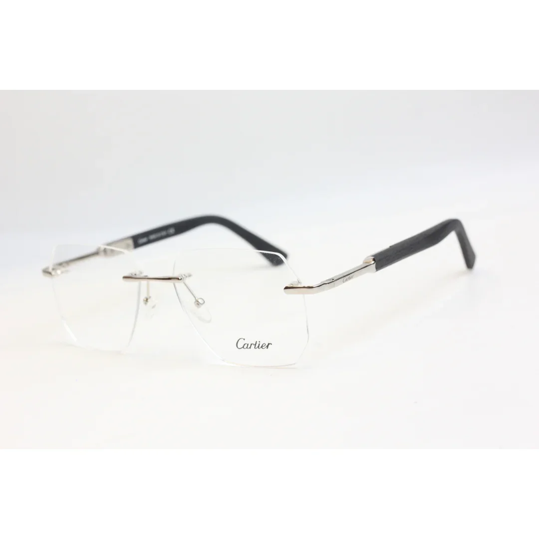 Cartier - S25168  - Wooden - Rimless - Metal - Round - Premium Optics - Eyewear - Image 7
